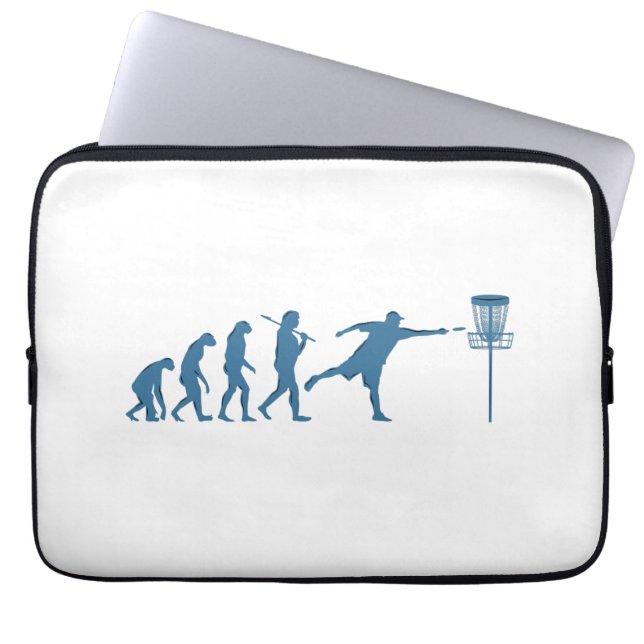 Disc Golf Evolution - Fun Gift for Disc Golfer Laptop Sleeve (Front)