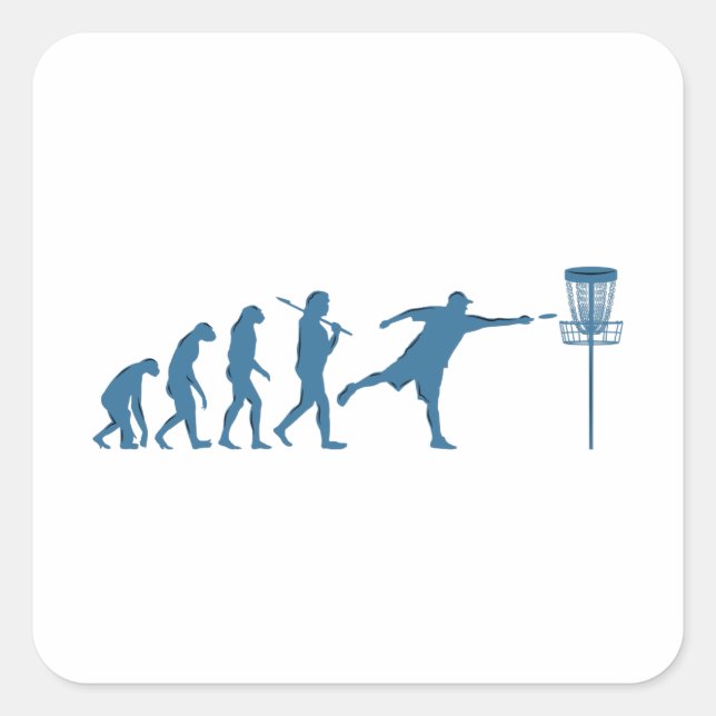 Disc Golf Evolution - Fun Gift for Disc Golfer Square Sticker (Front)