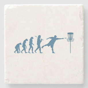 Disc Golf Evolution - Fun Gift for Disc Golfer Stone Coaster