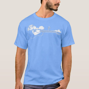 Disc Golf Flying Sunset Guitar Art265 T-Shirt