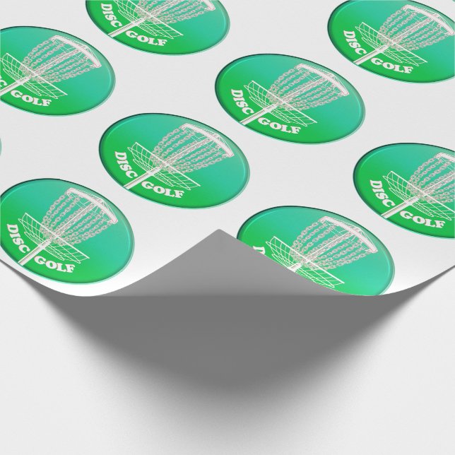 Disc Golf Frisbee Cage Wrapping Paper (Corner)