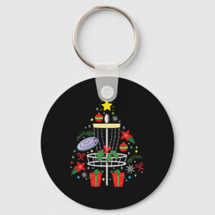 Disc Golf Frisbee Christmas Ornament Tree Funny Gi Key Ring