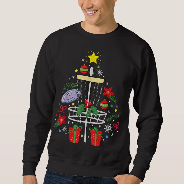 Disc Golf Frisbee Christmas Ornament Tree Funny Gi Sweatshirt (Front)