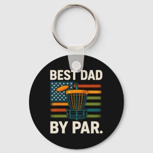 Disc Golf Frisbee Funny Best Dad Par Camo Us Flag Key Ring