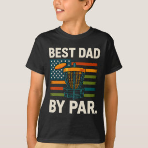 Disc Golf Frisbee Funny Best Dad Par Camo Us Flag T-Shirt