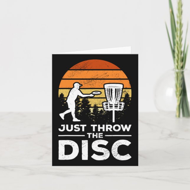 Disc Golf Frisbee Golf Just Throw The Disc  Card (Front)
