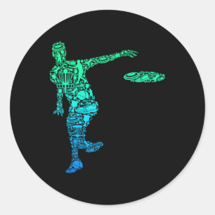 Disc Golf Frisbee Men Kids Boys Classic Round Sticker