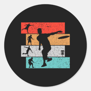 Disc Golf Frisbee Mens Boys Kids Classic Round Sticker
