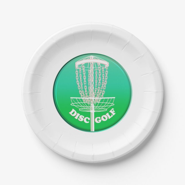 Disc Golf Frisbee Net Paper Plate (Front)