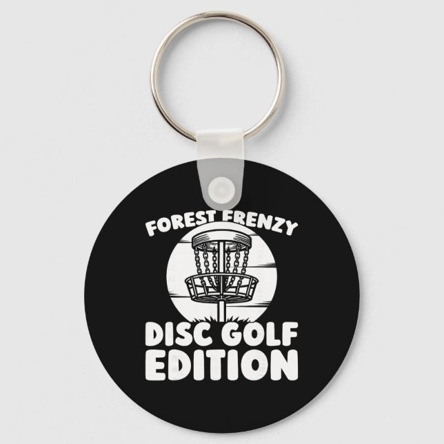 Disc Golf Frisbee - Outdoor Sport Tree _2  Key Ring (Front)