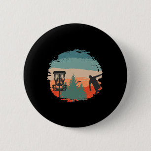 Disc Golf Frisbee Player Disc Golfer Vintage Retro 6 Cm Round Badge