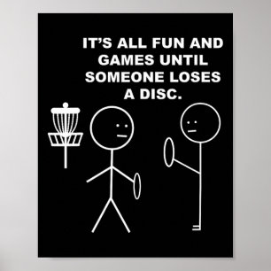 Disc Golf Frisbee Stickman Stick Figure Humour Pun Poster