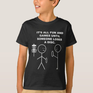 Disc Golf Frisbee Stickman Stick Figure Humour Pun T-Shirt