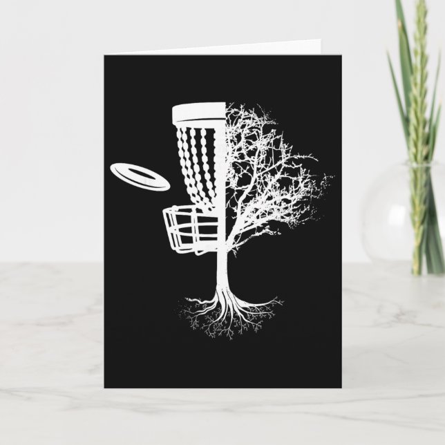 Disc Golf Frolf Flying Half Tree Frisbee Golf Frol Card (Front)