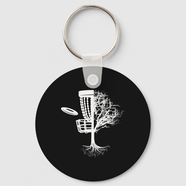Disc Golf Frolf Flying Half Tree Frisbee Golf Frol Key Ring (Front)