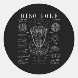 Disc Golf Frolf Frisbee Sket Vintage Patent Drawin Classic Round Sticker