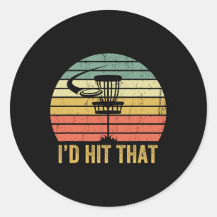 Disc Golf Funny Frisbee Disc Sport Father's Day Classic Round Sticker