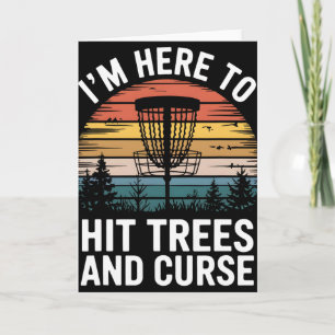 Disc Golf Funny Hit Trees And Curse Retro Disc Gol Card