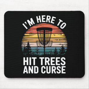 Disc Golf Funny Hit Trees And Curse Retro Disc Gol Mouse Mat