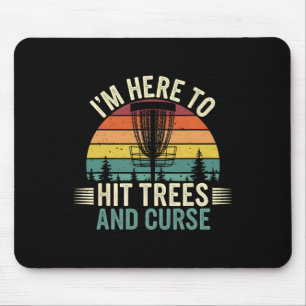 Disc Golf Funny Hit Trees And Curse Retro Disc Gol Mouse Mat