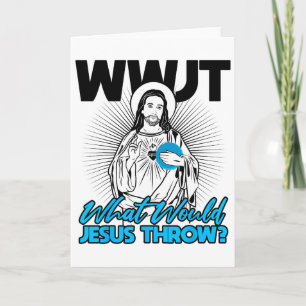 Disc Golf Funny Wwjt Jesus Throw Golfer Golfing Lo Card