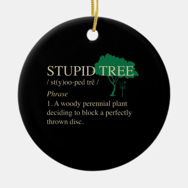 Disc Golf Gifts Ceramic Tree Decoration (Front)