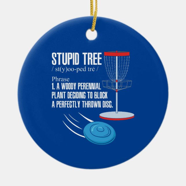 Disc Golf Gifts Ceramic Tree Decoration (Front)