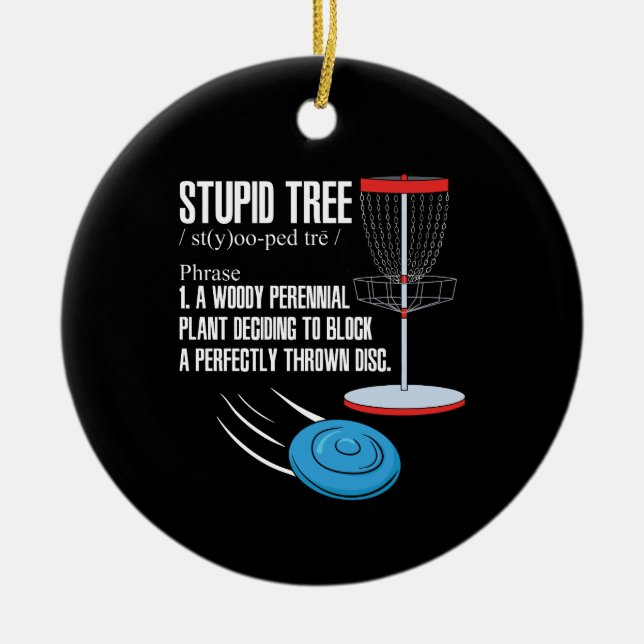 Disc Golf Gifts Ceramic Tree Decoration (Front)