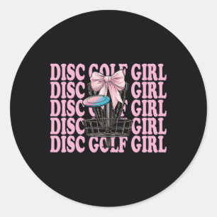 Disc Golf Girl Disc Golf Mum Mother's Day Discgolf Classic Round Sticker