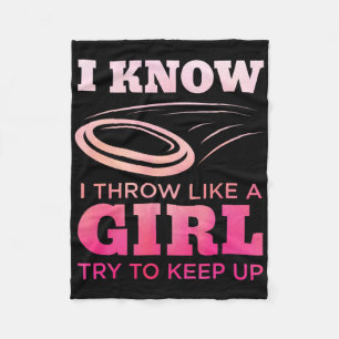 Disc Golf Girl Funny Disc Golfing Lover Player Gif Fleece Blanket