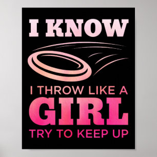 Disc Golf Girl Funny Disc Golfing Lover Player Gif Poster