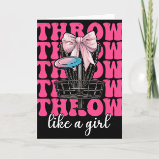 Disc Golf Girl Mum Mother's Day Discgolf Throw Lik Card