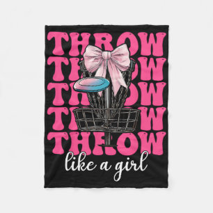 Disc Golf Girl Mum Mother's Day Discgolf Throw Lik Fleece Blanket