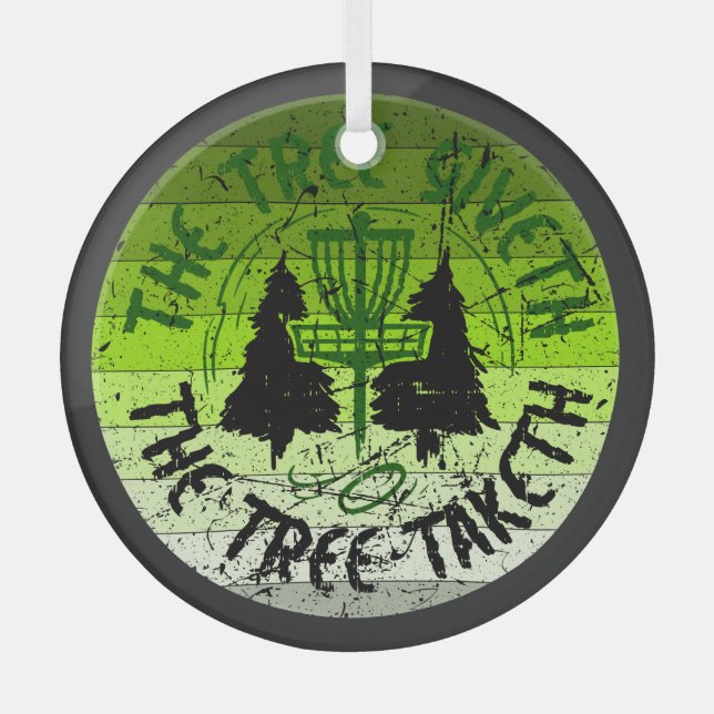 Disc Golf Glass Tree Decoration (Front)