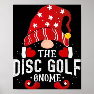 Disc Golf Gnome Matching Christmas Pjs For Family Poster