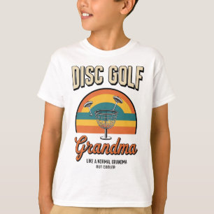 Disc Golf Grandma Retro Sunset Circle T-Shirt