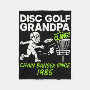 Disc Golf Grandpa Chain Nger Since 1985 Tee Fleece Blanket