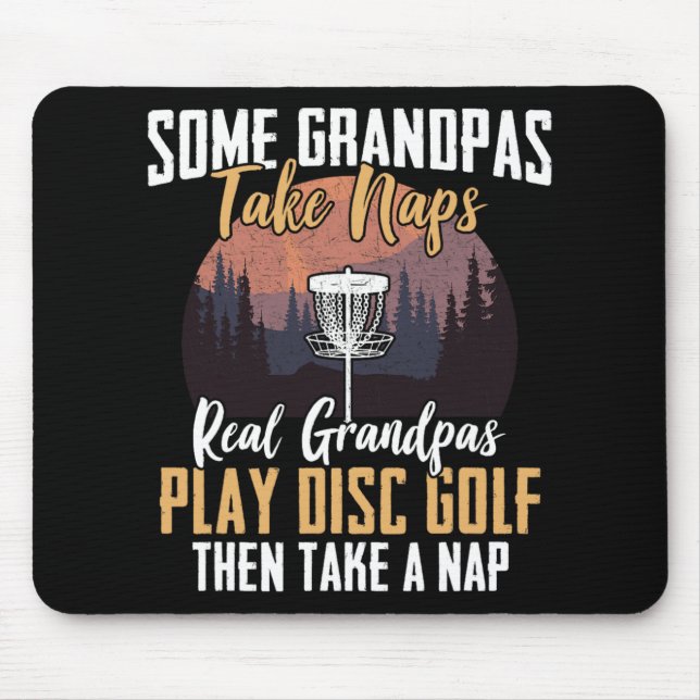Disc Golf Grandpa Disc Golfing Frisbee Disc Golf F Mouse Mat (Front)
