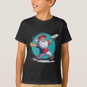 Disc Golf Grandpa – Dynamic Turquoise Circle Throw T-Shirt