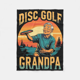 Disc Golf Grandpa – Funny Retro Sports Design For  Fleece Blanket