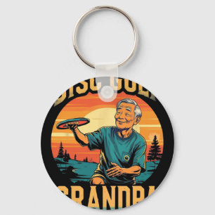 Disc Golf Grandpa – Funny Retro Sports Design For Key Ring