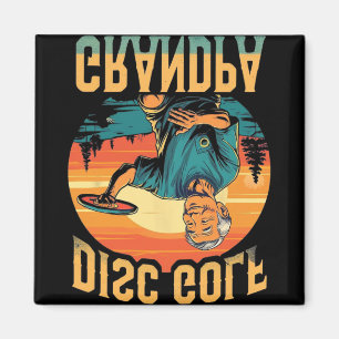 Disc Golf Grandpa – Funny Retro Sports Design For  Magnet