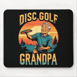 Disc Golf Grandpa – Funny Retro Sports Design For Mouse Mat