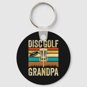 Disc Golf Grandpa - Retro Style Vintage Disc Golf  Key Ring