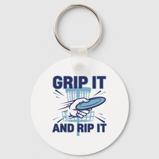 Disc Golf Grip It And Rip It Flying Disc Sket  Key Ring (Front)