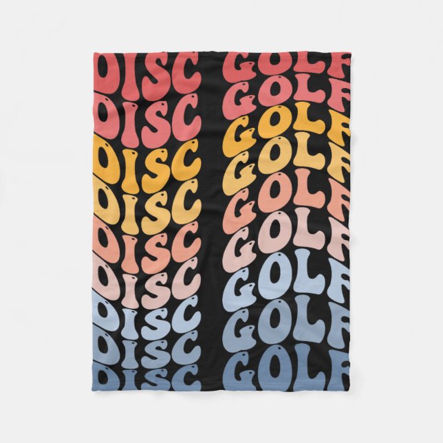Disc Golf Groovy Disc Golfing Disc Golfer  Fleece Blanket (Front)