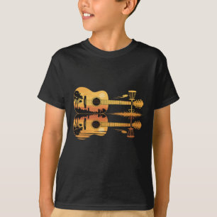 Disc Golf Guitar Sunset Nature Reflection Player G T-Shirt