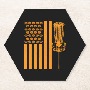 Disc Golf Halloween USA FLAG For DISCGOLF PLAYER Paper Coaster