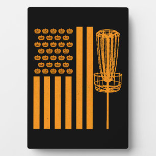Disc Golf Halloween USA FLAG For DISCGOLF PLAYER Plaque
