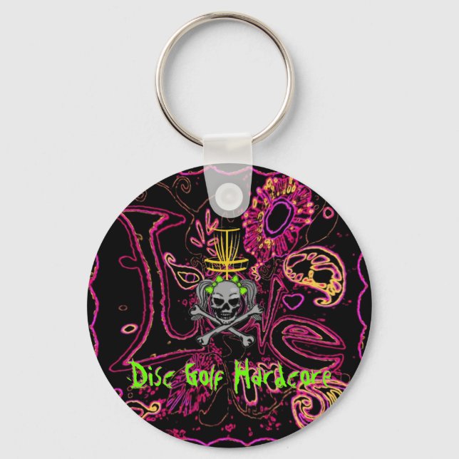 Disc Golf Hardcore Key Ring (Front)